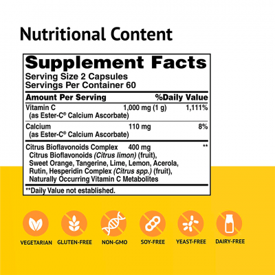 American Health Ester-C 500 mg with Citrus Bioflavonoids 120 caps American Health Ester-C 500 mg with Citrus Bioflavonoids 120 caps