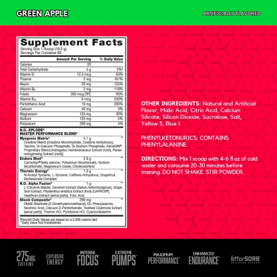 BSN N.O.-XPLODE 1.11 kg Green Apple BSN N.O.-XPLODE 1.11 kg Green Apple