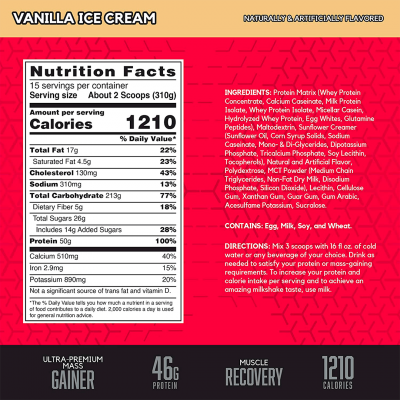 BSN TRUE-MASS 1200 4.65 kg Vanilla Ice Cream BSN TRUE-MASS 1200 4.65 kg Vanilla Ice Cream