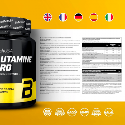 BioTechUSA BCAA+Glutamine Zero 480 g Peach ice tea BioTechUSA BCAA+Glutamine Zero 480 g Peach ice tea
