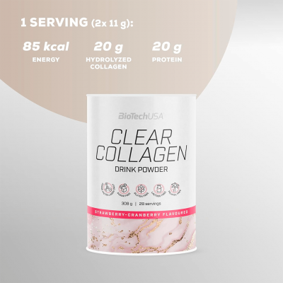 BioTechUSA Clear Collagen 308 g Strawberry cranberry BioTechUSA Clear Collagen 308 g Strawberry cranberry