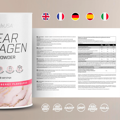 BioTechUSA Clear Collagen 308 g Strawberry cranberry BioTechUSA Clear Collagen 308 g Strawberry cranberry