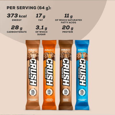 BioTechUSA Crush Protein Bar 64 g Cookies & cream BioTechUSA Crush Protein Bar 64 g Cookies & cream
