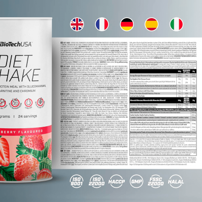 BioTechUSA Diet Shake 720 g Strawberry BioTechUSA Diet Shake 720 g Strawberry