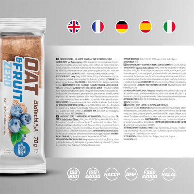 BioTechUSA Oat and Fruit Zero Bar 70 g Blueberry BioTechUSA Oat and Fruit Zero Bar 70 g Blueberry