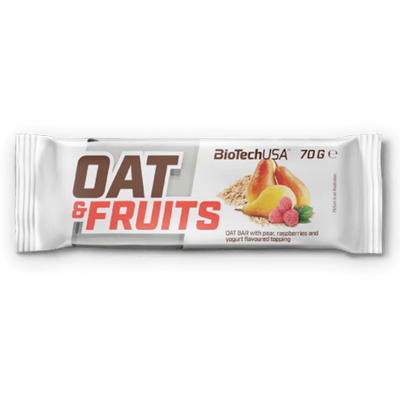 BioTechUSA Oat and fruits Bar 70 g Yogurt pear raspberry BioTechUSA Oat and fruits Bar 70 g Yogurt pear raspberry