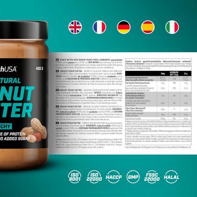 BioTechUSA Peanut Butter 400 g Crunchy BioTechUSA Peanut Butter 400 g Crunchy