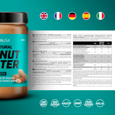 BioTechUSA Peanut Butter 400 g Smooth BioTechUSA Peanut Butter 400 g Smooth