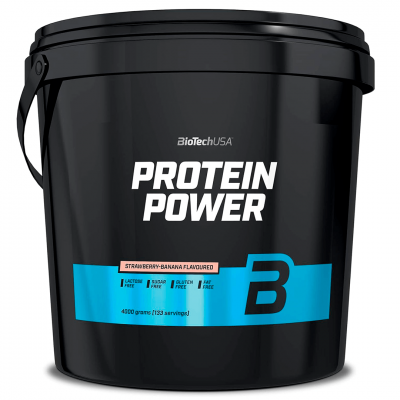 BioTechUSA Protein Power 4000 g Strawberry banana BioTechUSA Protein Power 4000 g Strawberry banana