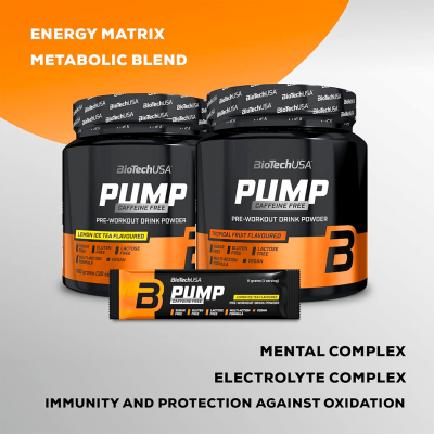BioTechUSA Pump Caffeine free 330 g Lemon ice tea BioTechUSA Pump Caffeine free 330 g Lemon ice tea