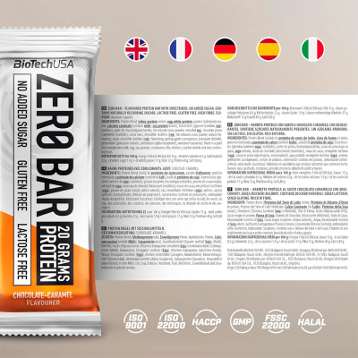 BioTechUSA ZERO Bar 50 g Chocolate caramel BioTechUSA ZERO Bar 50 g Chocolate caramel