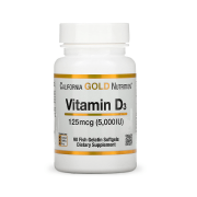 California Gold Nutrition Vitamin D3 125 mcg (5000 IU) 90 fish gels