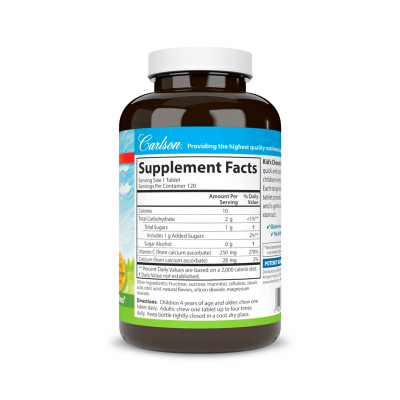 Carlson Labs Kid's Chewable Vitamin C 250 mg 120 tab Carlson Labs Kid's Chewable Vitamin C 250 mg 120 tab