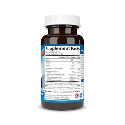 Carlson Labs Super Omega-3 Gems 1200 mg 50 softgels Carlson Labs Super Omega-3 Gems 1200 mg 50 softgels