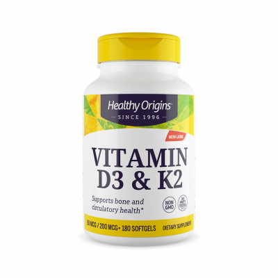 Healthy Origins Vitamin D3&K2 180 softgels Healthy Origins Vitamin D3&K2 180 softgels