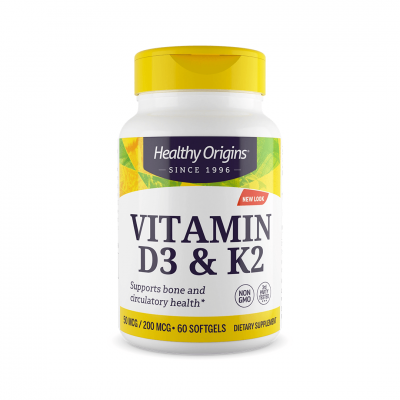Healthy Origins Vitamin D3&K2 60 softgels Healthy Origins Vitamin D3&K2 60 softgels