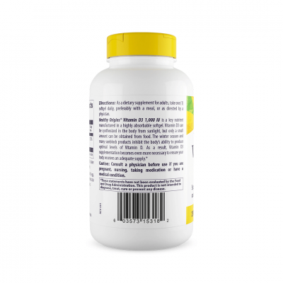 Healthy Origins Vitamin D3 1000 IU 360 softgels Healthy Origins Vitamin D3 1000 IU 360 softgels