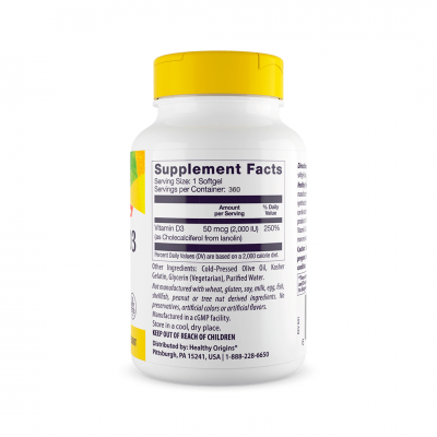 Healthy Origins Vitamin D3 2000 IU 360 softgels Healthy Origins Vitamin D3 2000 IU 360 softgels