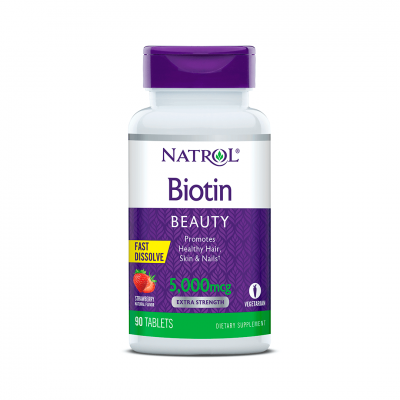 Natrol Biotin Fast Dissolve 5000 mcg 90 tab Strawberry Natrol Biotin Fast Dissolve 5000 mcg 90 tab Strawberry