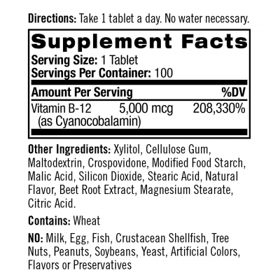 Natrol Vitamin B-12 Fast Dissolve 100 tab Strawberry Natrol Vitamin B-12 Fast Dissolve 100 tab Strawberry