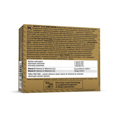 Olimp Gold-Vit D3+K2 Sport Edition 60 caps Olimp Gold-Vit D3+K2 Sport Edition 60 caps