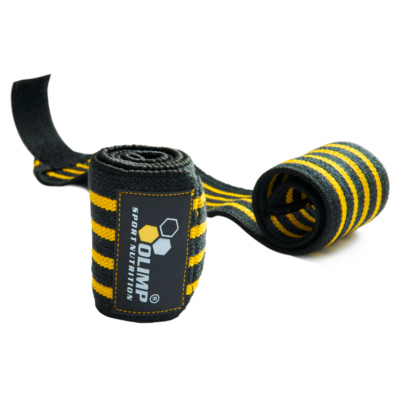 Olimp Кистьові бинти Profi Wrist Wraps бавовна жовто-чорні Olimp Кистьові бинти Profi Wrist Wraps бавовна жовто-чорні