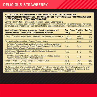 Optimum Nutrition Gold Standart 100% Whey 900 g Delicious Strawberry Optimum Nutrition Gold Standart 100% Whey 900 g Delicious Strawberry