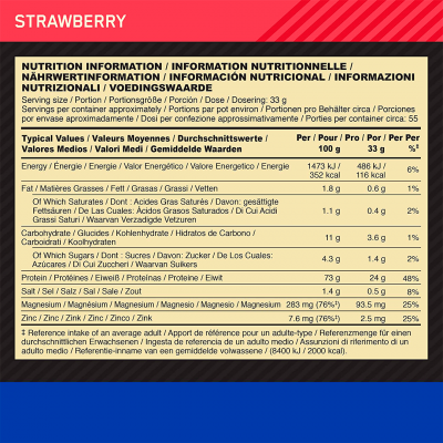 Optimum Nutrition Gold Standart 100% Casein 1.82 kg Strawberry Optimum Nutrition Gold Standart 100% Casein 1.82 kg Strawberry