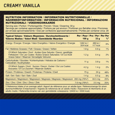 Optimum Nutrition Gold Standart 100% Casein 924 g Creamy Vanilla Optimum Nutrition Gold Standart 100% Casein 924 g Creamy Vanilla