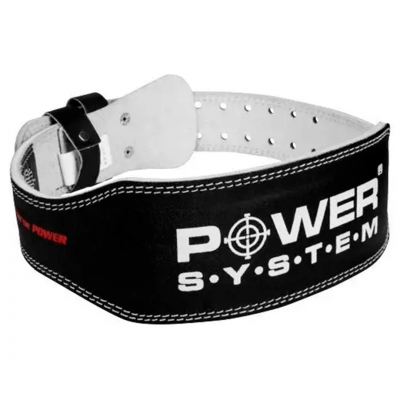 Power System Пояс для важкої атлетики PS-3250 Power Basic шкіра чорно-білий XL Power System Пояс для важкої атлетики PS-3250 Power Basic шкіра чорно-білий XL