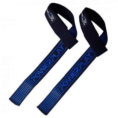 PowerPlay Лямки для тяги 7064 бавовна чорно-сині PowerPlay Лямки для тяги 7064 бавовна чорно-сині