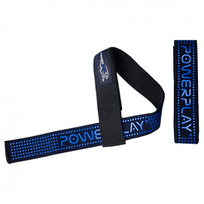 PowerPlay Лямки для тяги 7064 бавовна чорно-сині PowerPlay Лямки для тяги 7064 бавовна чорно-сині
