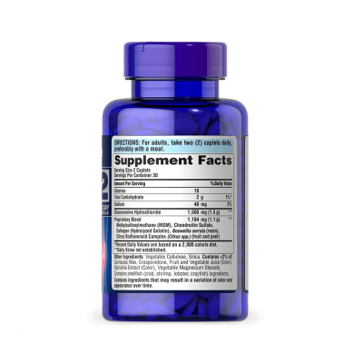 Puritan's Pride Glucosamine, Chondroitin & MSM - 2 Per Day Formula 60 cap Puritan's Pride Glucosamine, Chondroitin & MSM - 2 Per Day Formula 60 cap