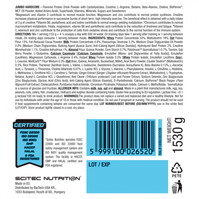 Scitec Nutrition Jumbo Hardcore! 1.53 kg Chocolate Scitec Nutrition Jumbo Hardcore! 1.53 kg Chocolate