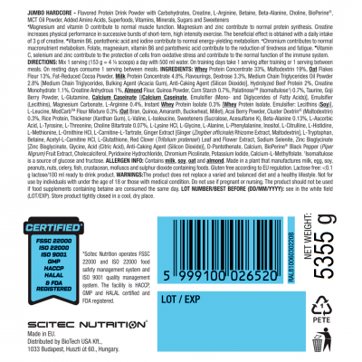 Scitec Nutrition Jumbo Hardcore! 5.355 kg Chocolate Scitec Nutrition Jumbo Hardcore! 5.355 kg Chocolate