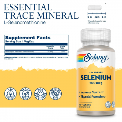 Solaray Selenium 200 mcg Yeast-Free 90 caps Solaray Selenium 200 mcg Yeast-Free 90 caps